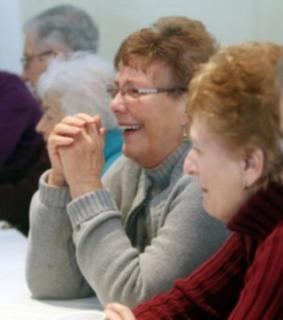 Senior Citizen talking with friends